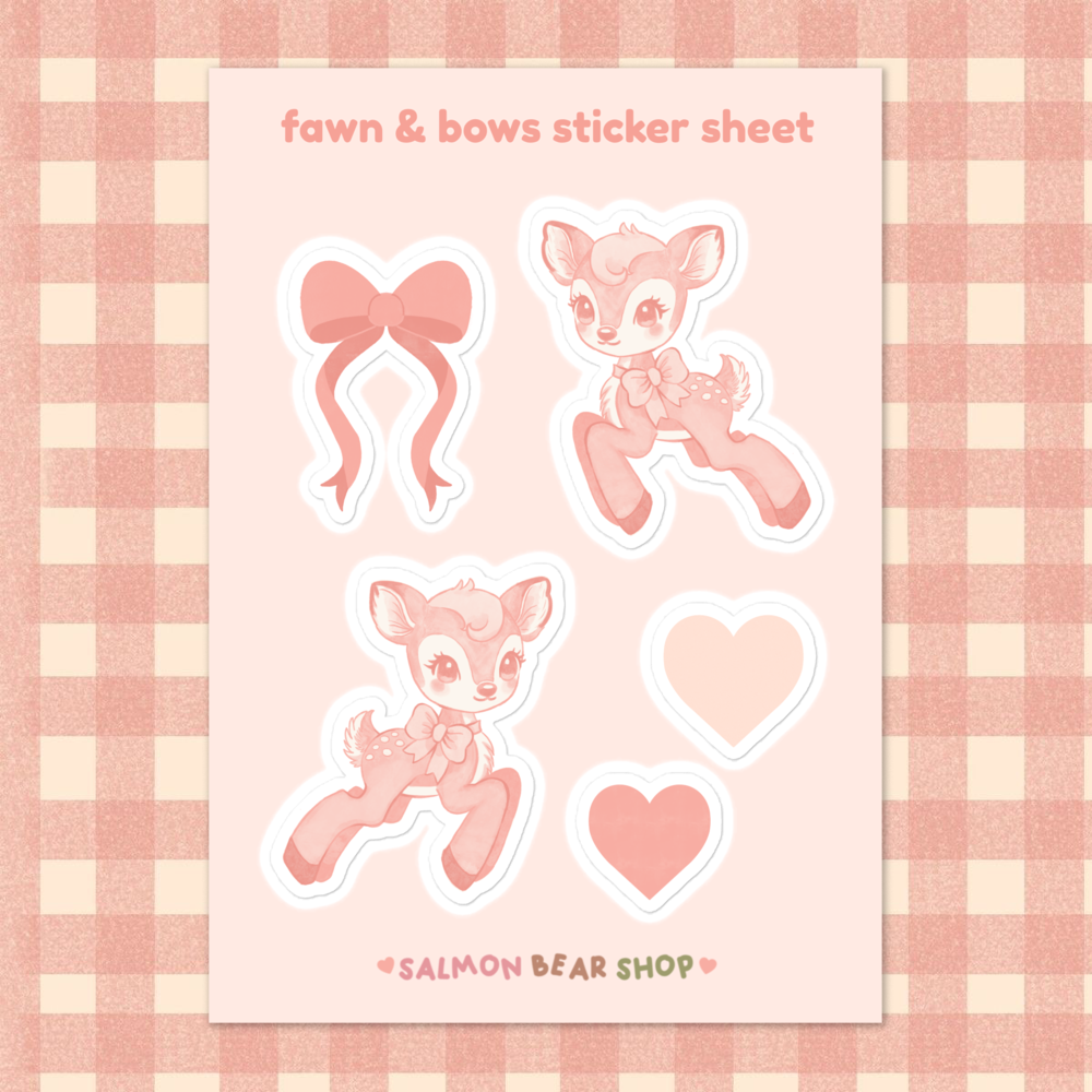 Fawn & Bows Sticker sheet