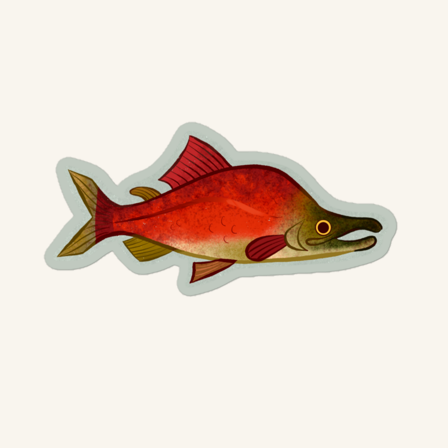 Sockeye Salmon Ma̱łik Vinyl Sticker (Kiss-Cut)