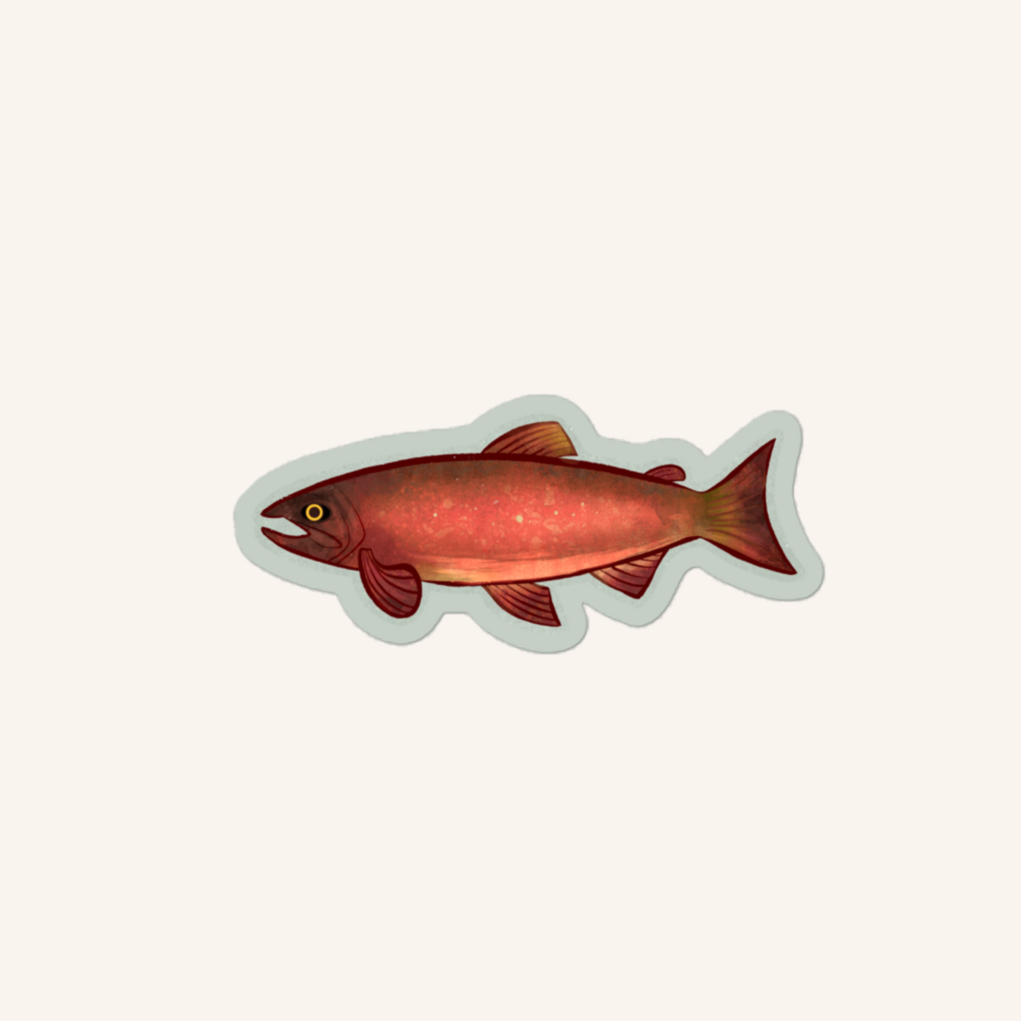 Spawning Salmon K̓uta̱la Vinyl Sticker (Kiss-Cut)