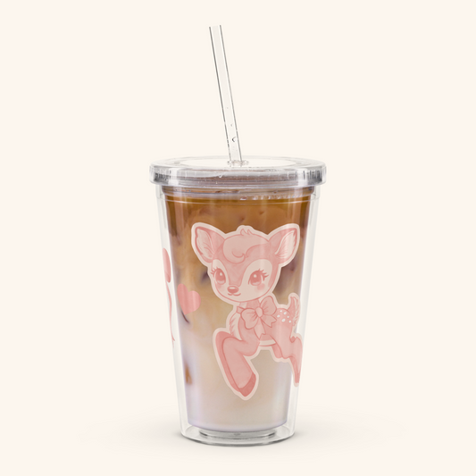 Fawn & Bows Clear plastic tumbler