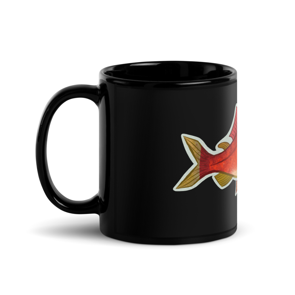 Sockeye Salmon Black Glossy Mug (11 oz)