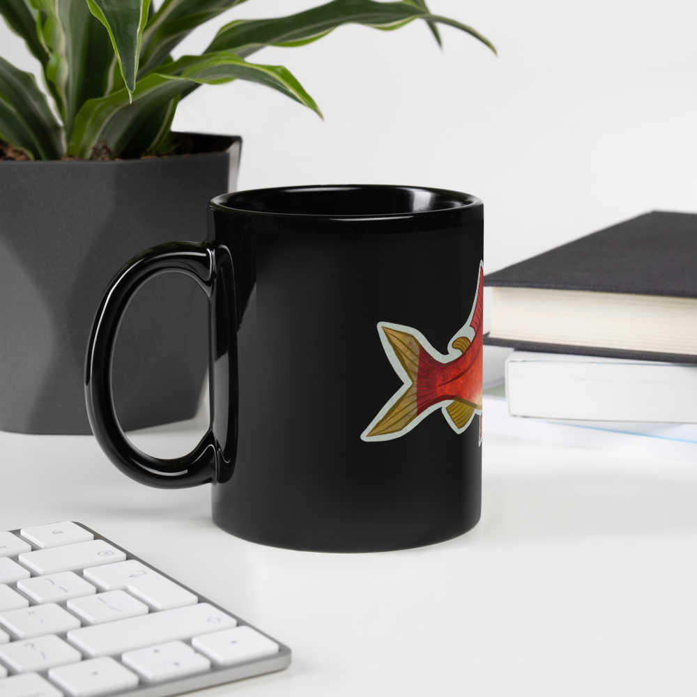 Sockeye Salmon Black Glossy Mug (11 oz)