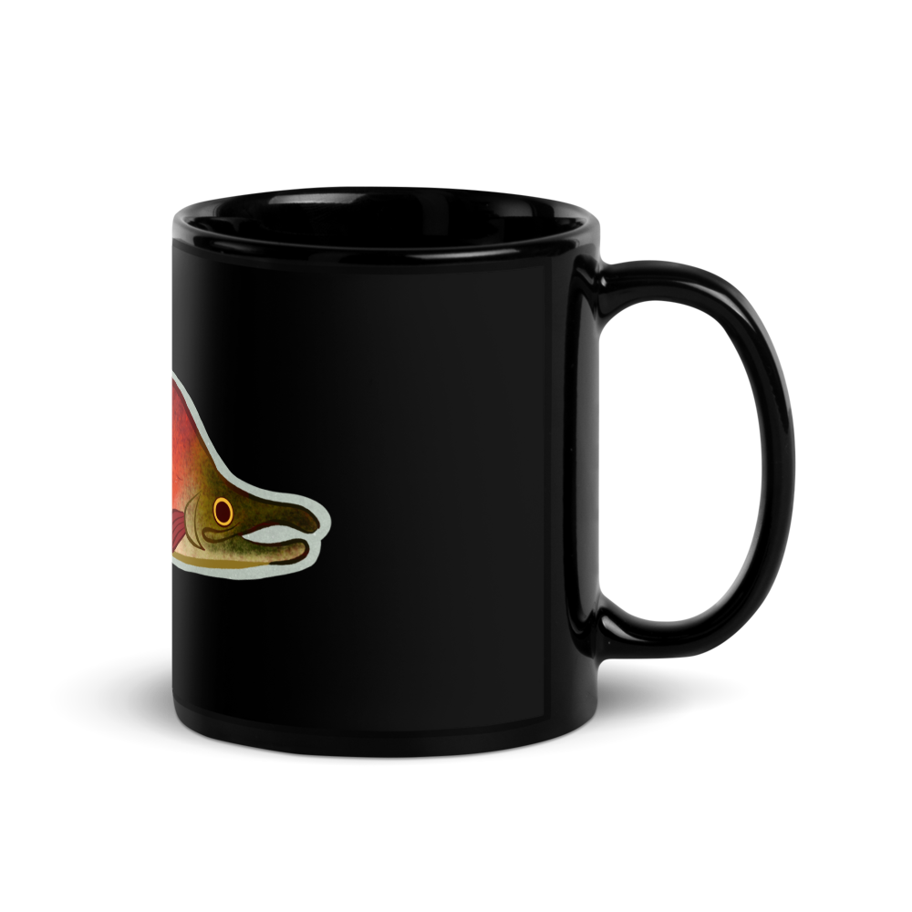 Sockeye Salmon Black Glossy Mug (11 oz)