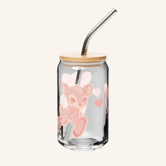 Fawn & Bows Can-shaped glass (16 oz)