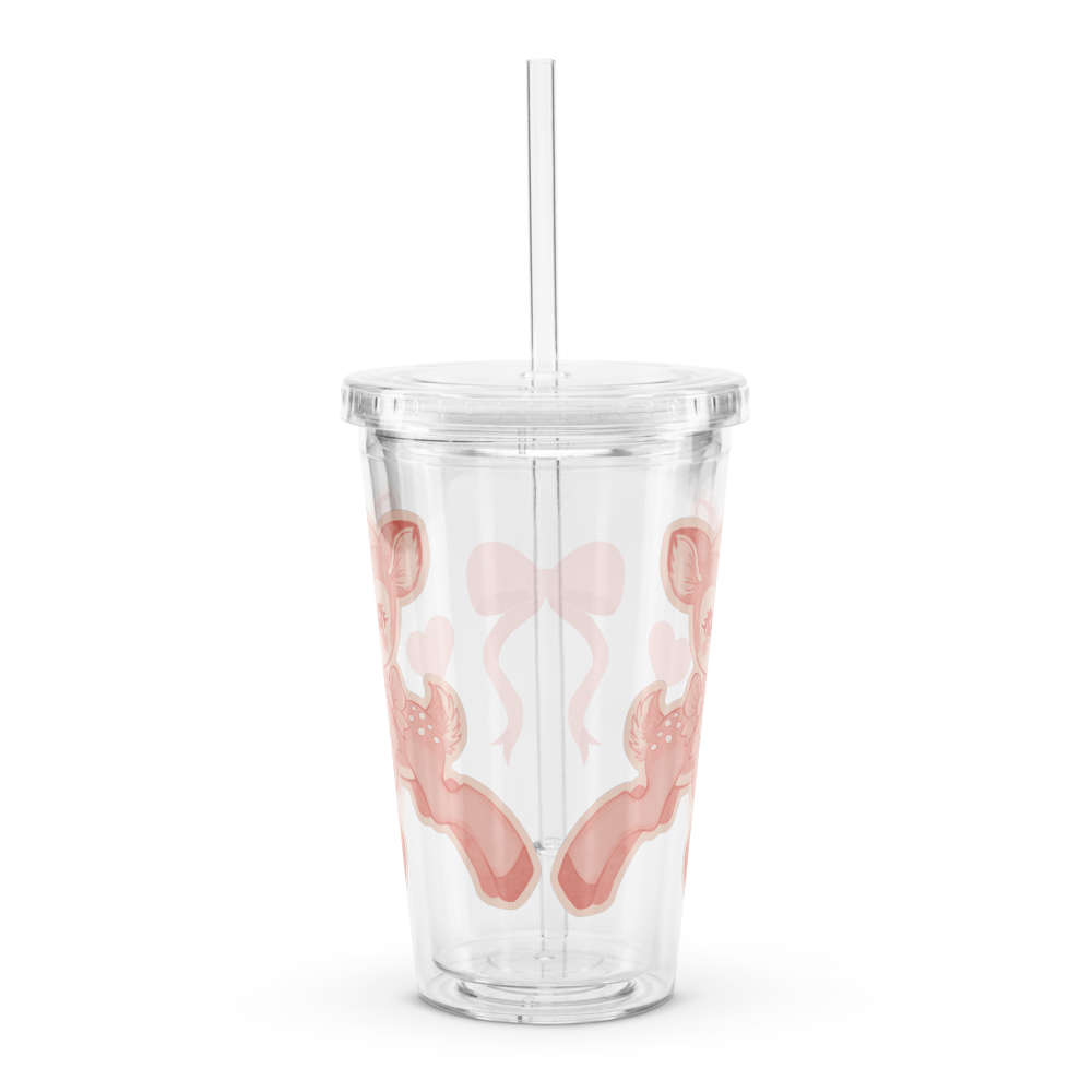 Fawn & Bows Clear plastic tumbler