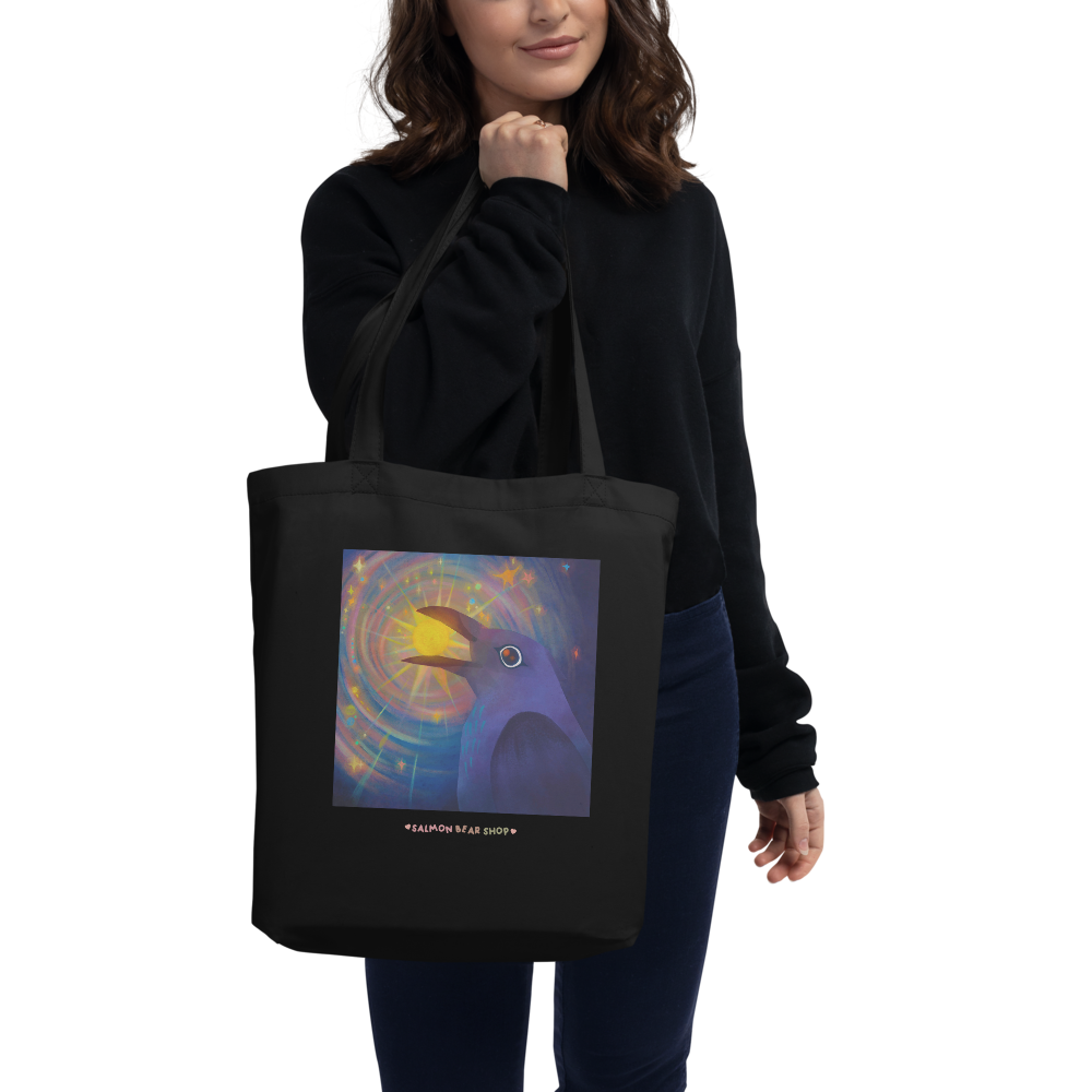 Raven Steals the Light Eco Tote Bag