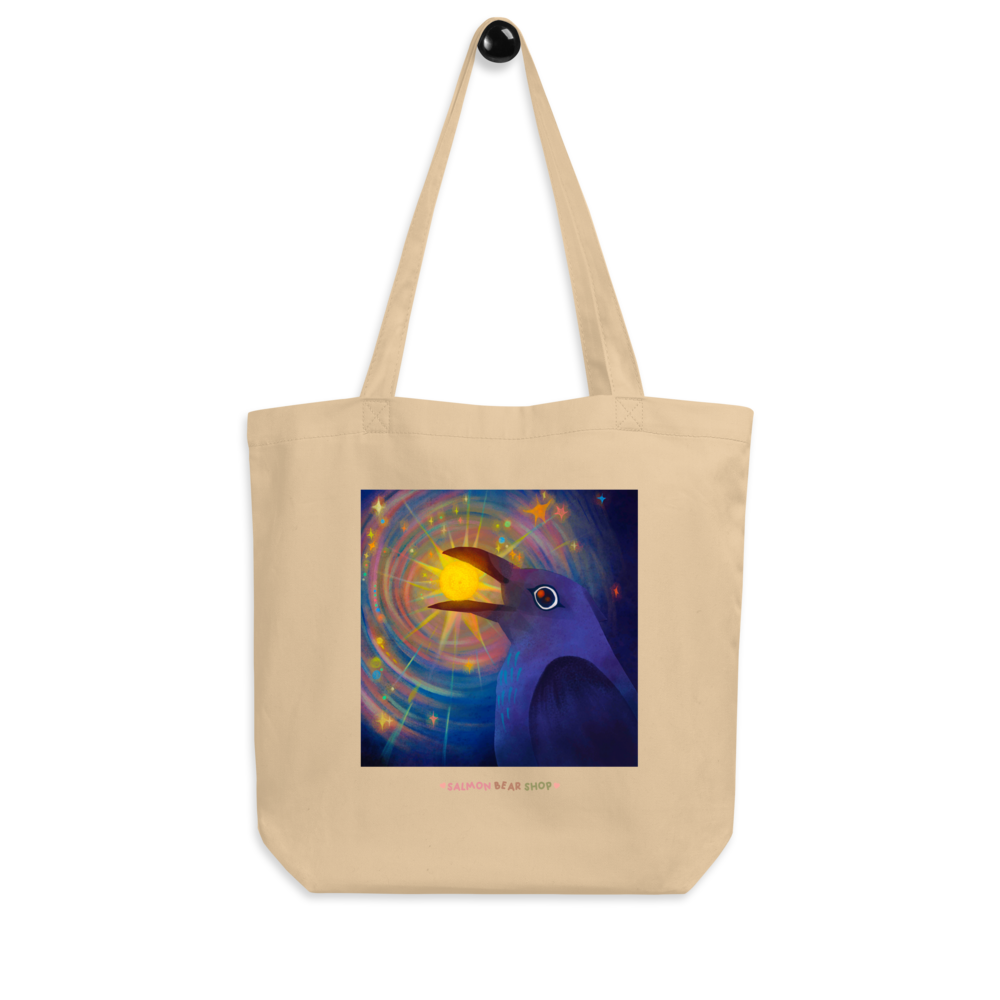 Raven Steals the Light Eco Tote Bag