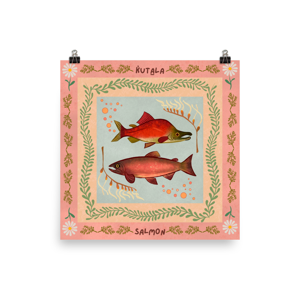 K̓uta̱la / Salmon Illustration Enhanced Matte Paper Print