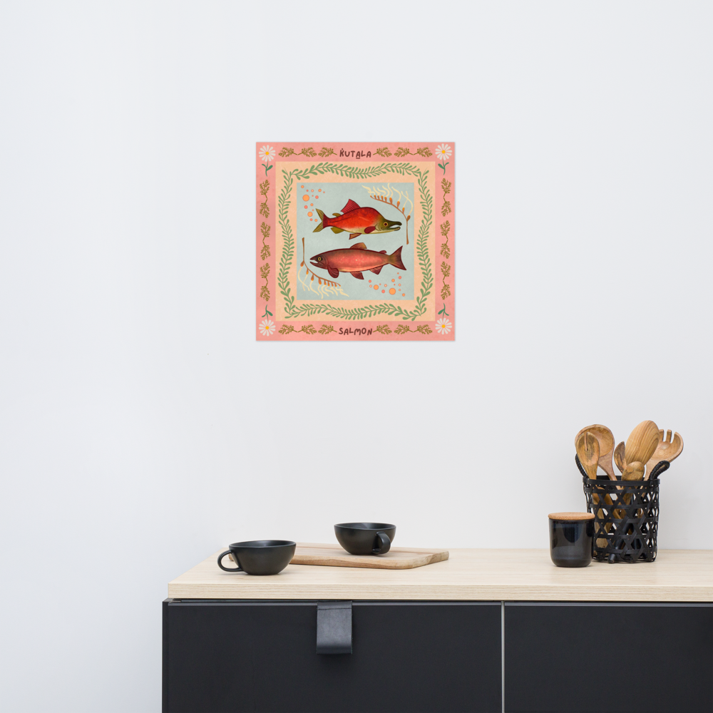 K̓uta̱la / Salmon Illustration Enhanced Matte Paper Print