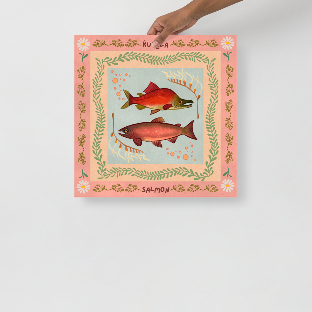 K̓uta̱la / Salmon Illustration Enhanced Matte Paper Print