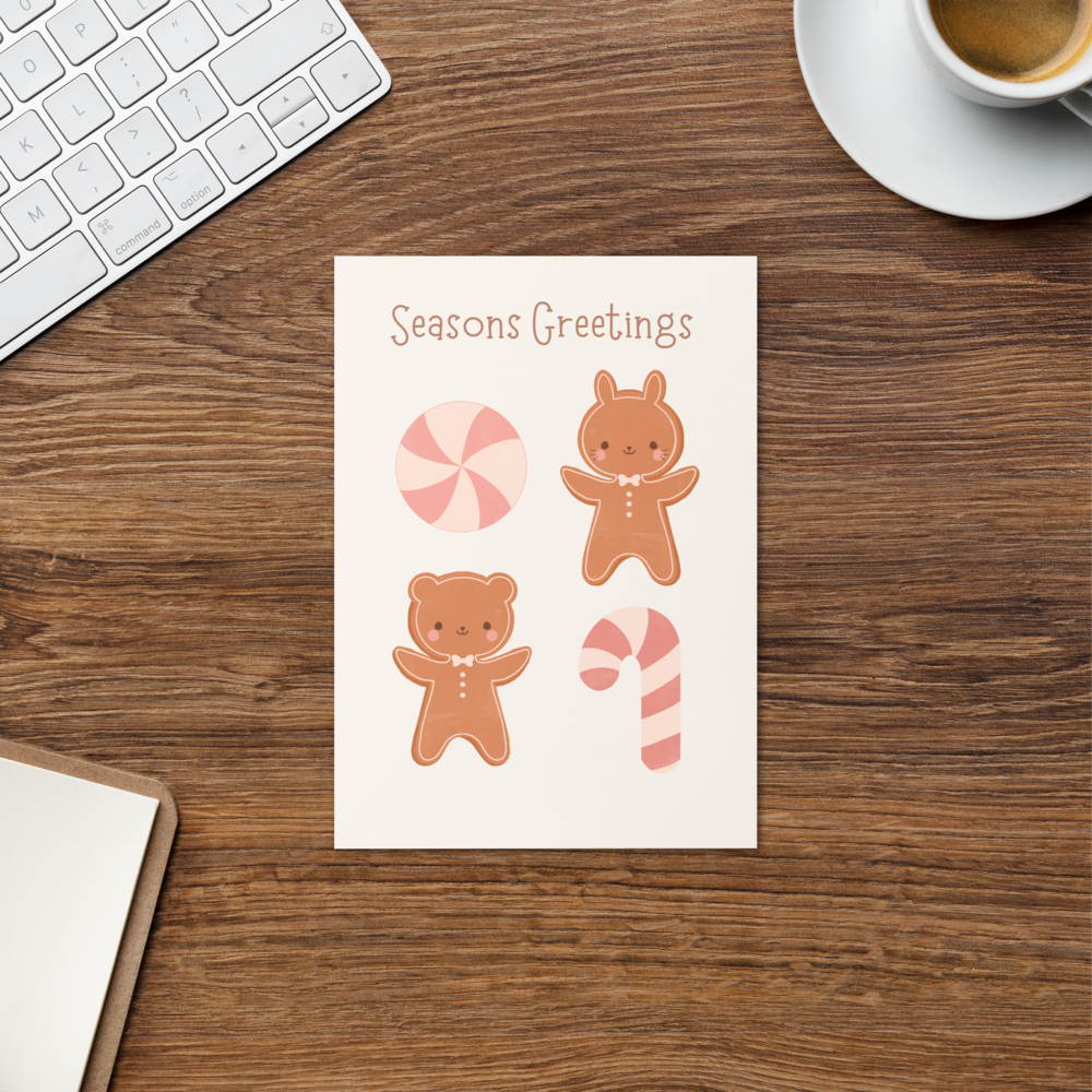 Seasons Greetings Gingerbread Friends Card