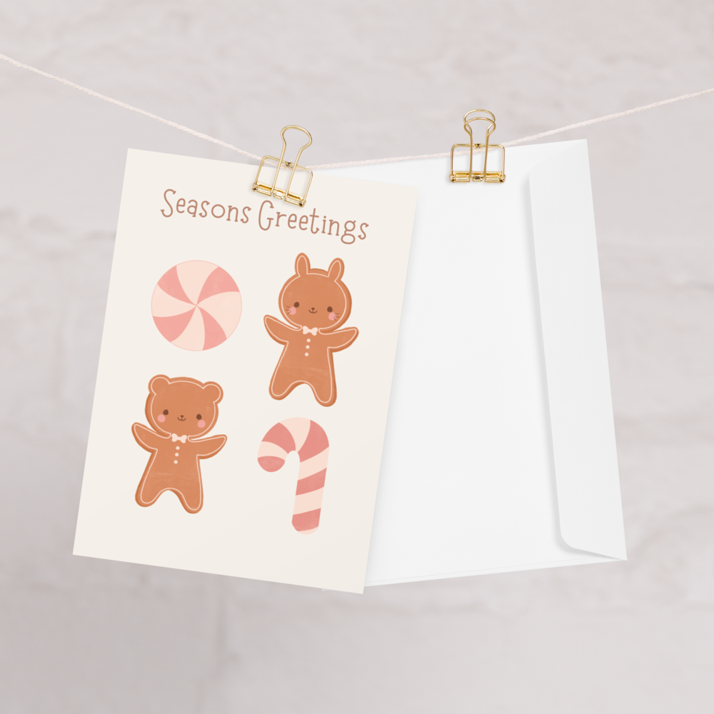 Seasons Greetings Gingerbread Friends Card