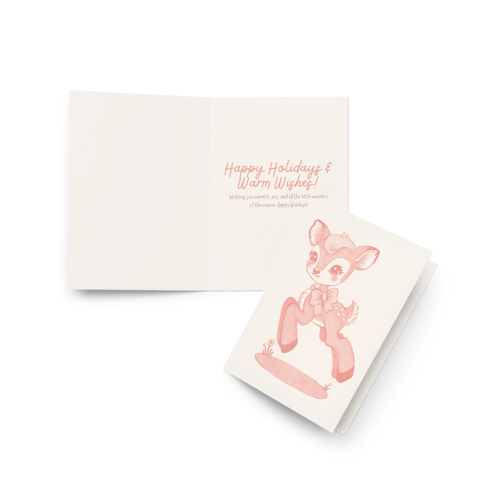 Happy Holidays Fawn Greeting Card