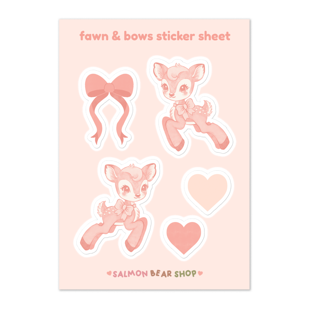 Fawn & Bows Sticker sheet