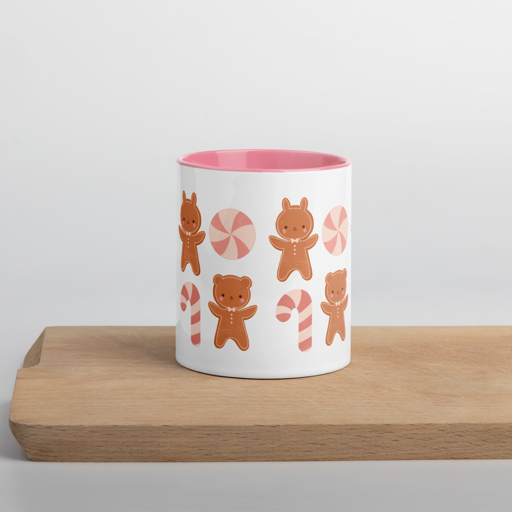 Gingerbread Friends Pink Ceramic Mug (11 oz)